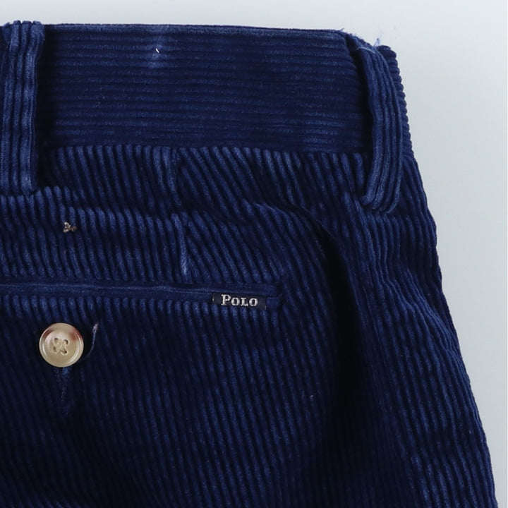 Ralph Lauren POLO RALPH LAUREN wide ribbed corduroy pants, men's size W34 cotton Navy blue Vintage Second Hand