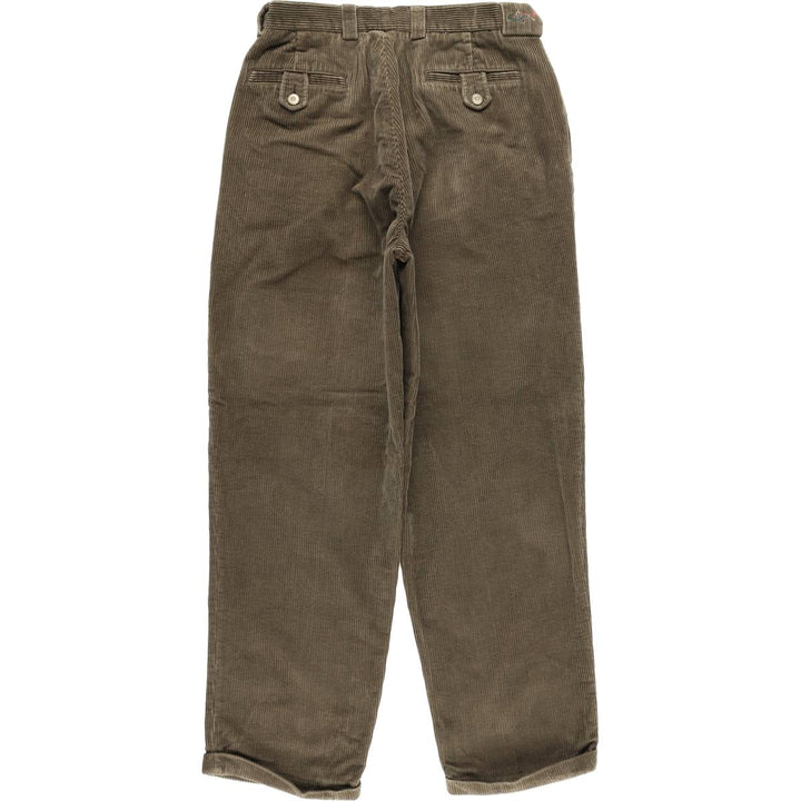 GREG NORMAN COLLECTION Two-pleat Wide-ribbed Corduroy Pants Men's Size W31 cotton Khaki type sage green Vintage Second Hand