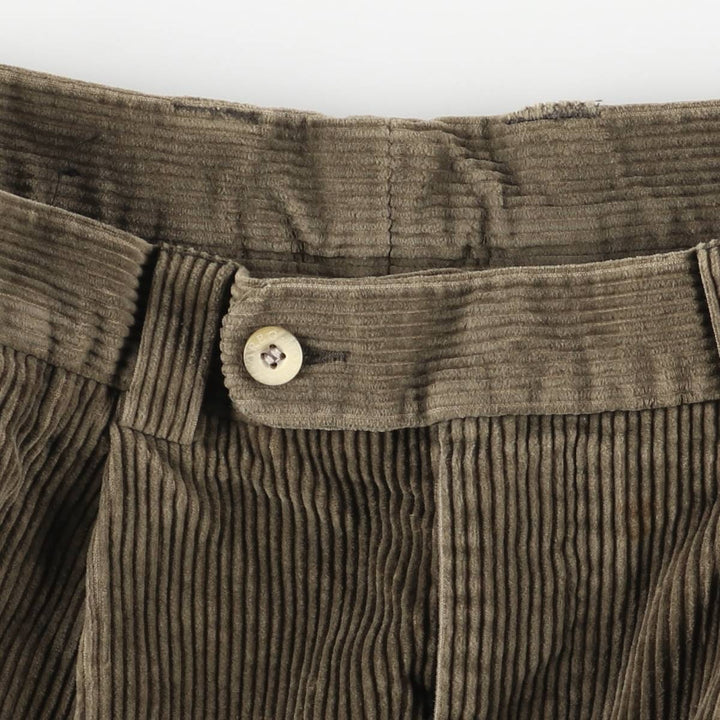 GREG NORMAN COLLECTION Two-pleat Wide-ribbed Corduroy Pants Men's Size W31 cotton Khaki type sage green Vintage Second Hand