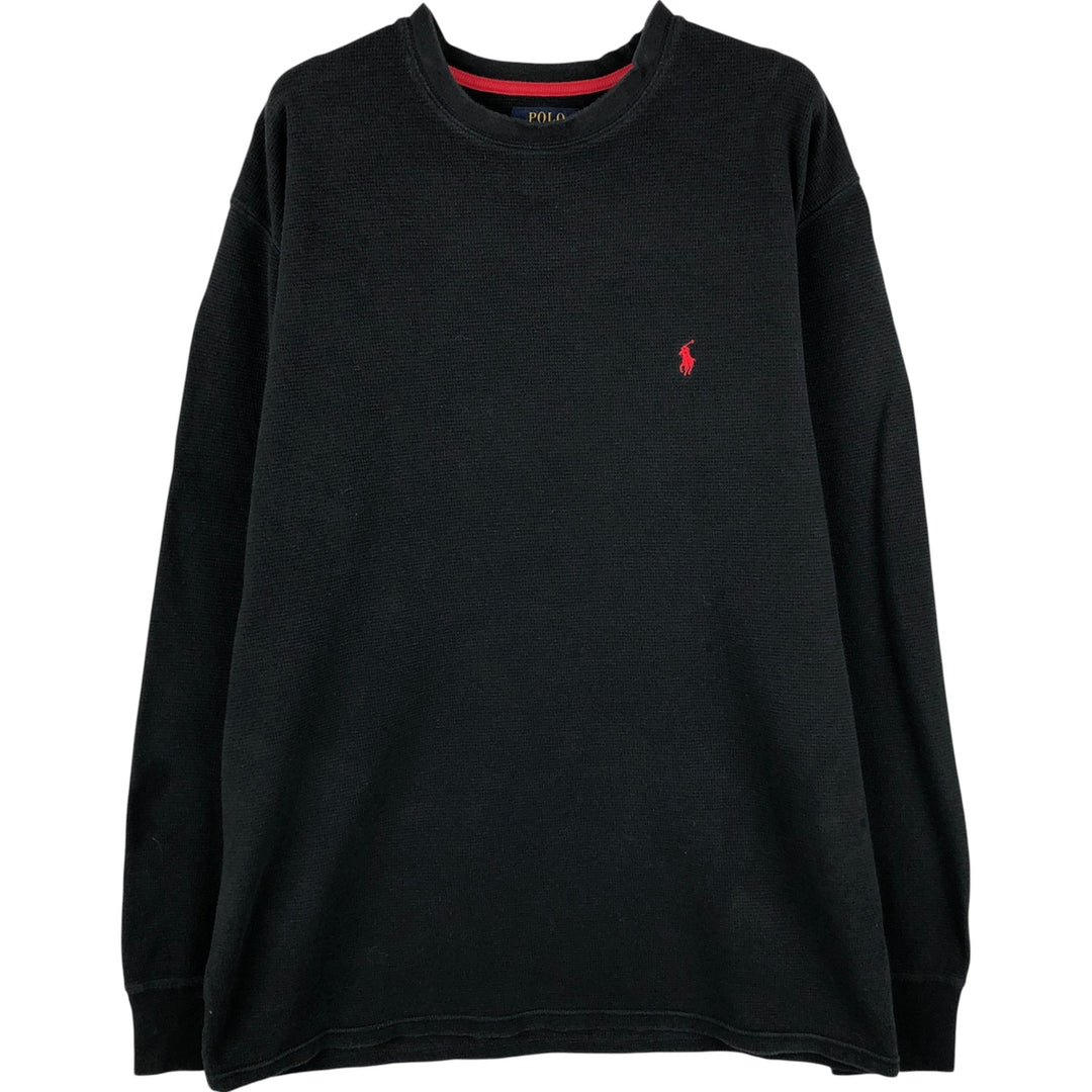 Ralph Lauren POLO RALPH LAUREN Thermal Long T-Shirt Men's XXL cotton black type Vintage Second Hand