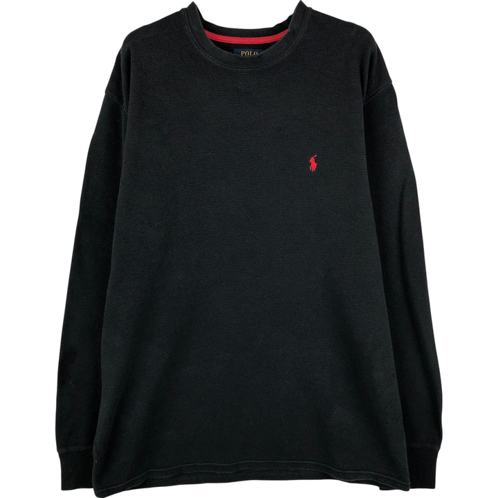 Ralph Lauren POLO RALPH LAUREN Thermal Long T-Shirt Men's XXL cotton black type Vintage Second Hand