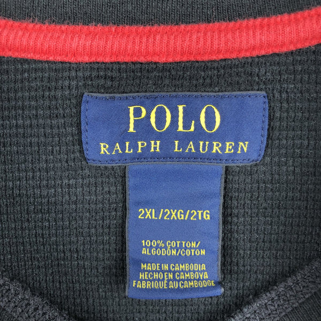 Ralph Lauren POLO RALPH LAUREN Thermal Long T-Shirt Men's XXL cotton black type Vintage Second Hand