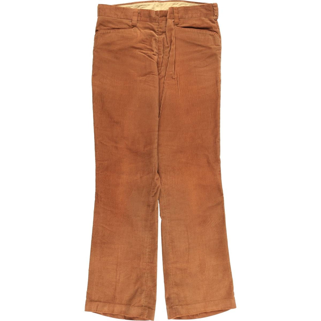 Vintage 1970'S Levi's STA-PREST flare-cut corduroy pants, men's size W34. unclear orange type Vintage Second Hand