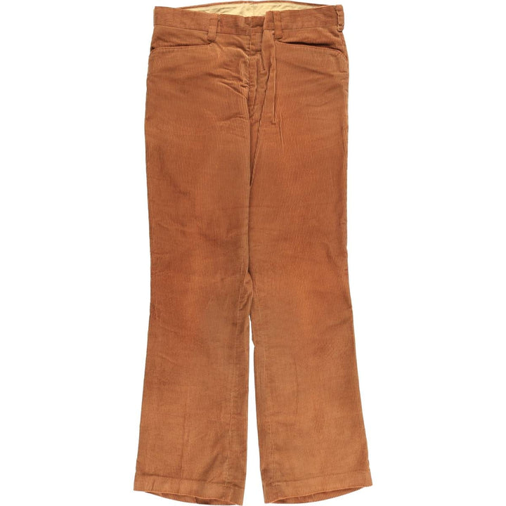 Vintage 1970'S Levi's STA-PREST flare-cut corduroy pants, men's size W34. unclear orange type Vintage Second Hand