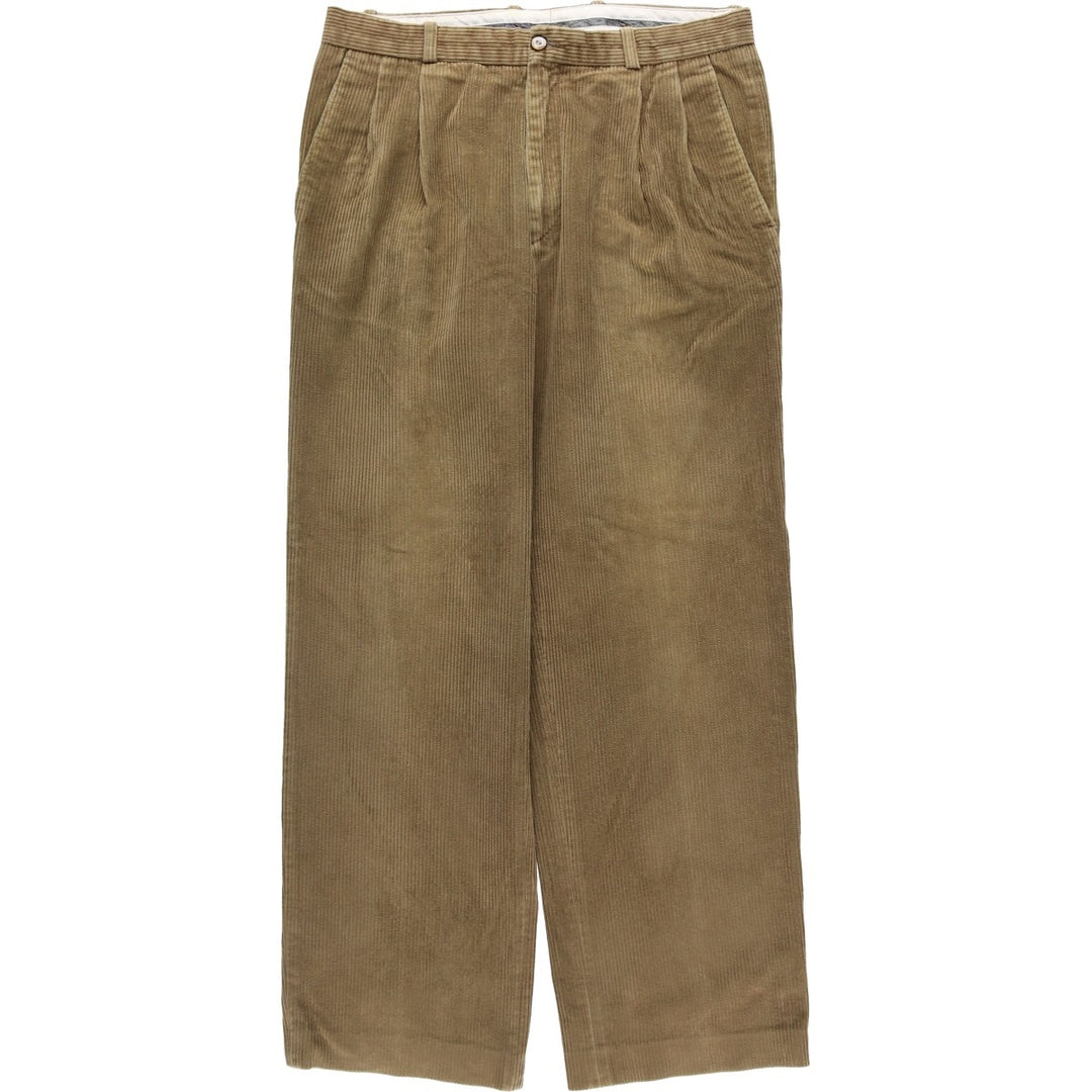 Two-pleat corduroy pants for men (size W31) cotton brown type Vintage Second Hand