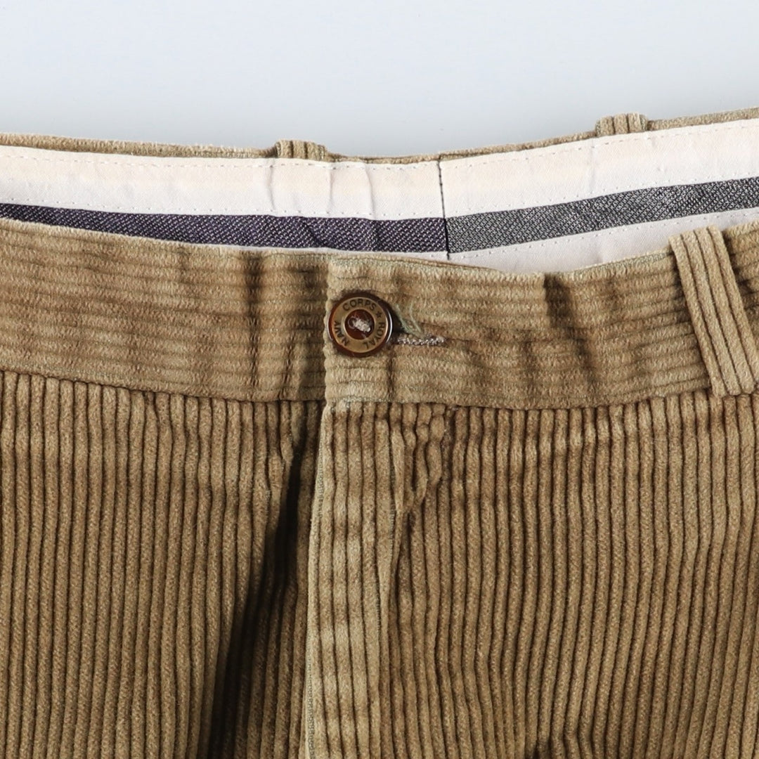 Two-pleat corduroy pants for men (size W31) cotton brown type Vintage Second Hand