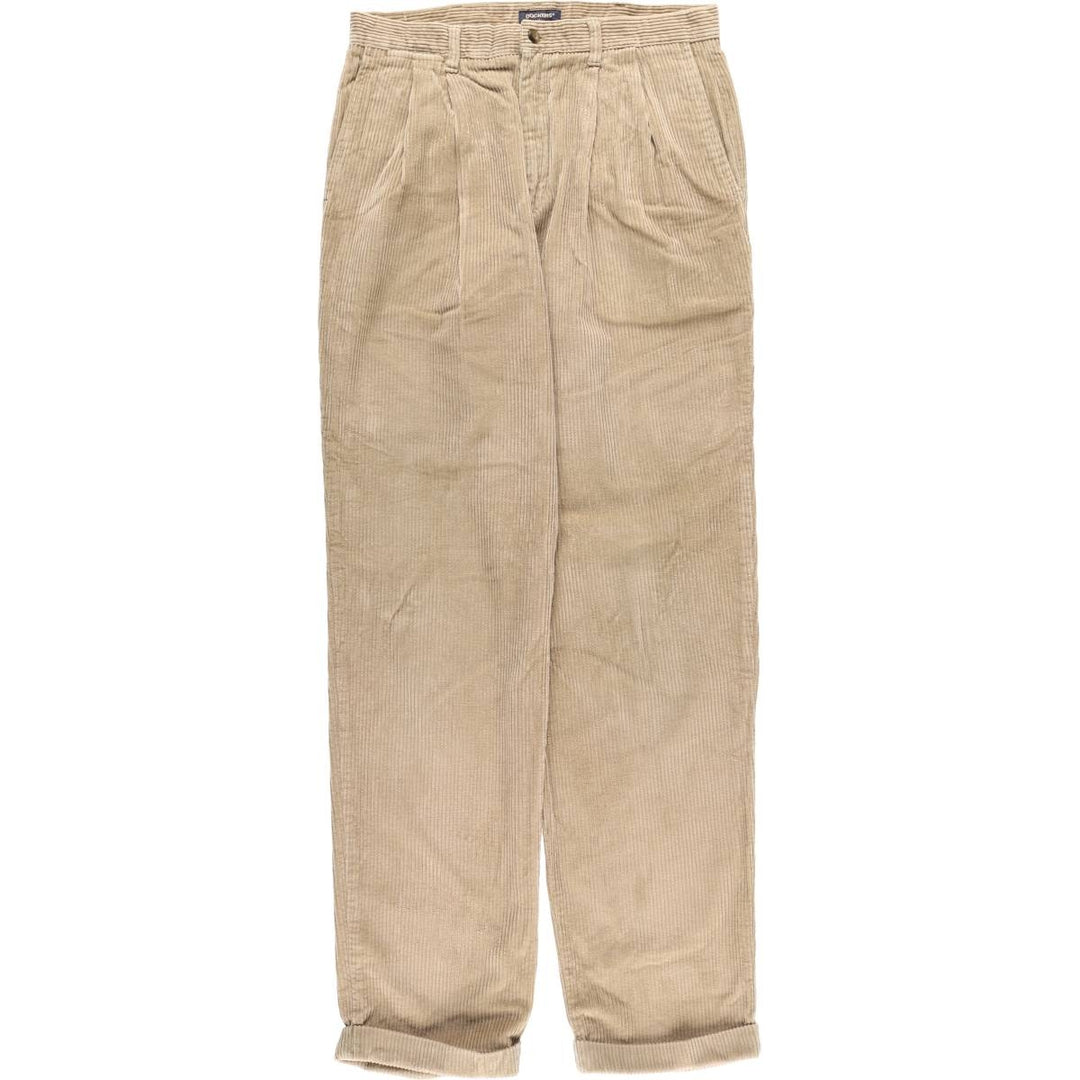 Dockers Khakis Relaxed Fit Wide-Rided Two-Pleated Corduroy Pants, Men's Size 33 cotton Beige type Vintage Second Hand