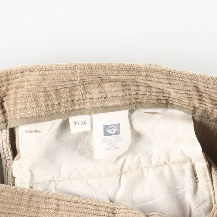 Dockers Khakis Relaxed Fit Wide-Rided Two-Pleated Corduroy Pants, Men's Size 33 cotton Beige type Vintage Second Hand