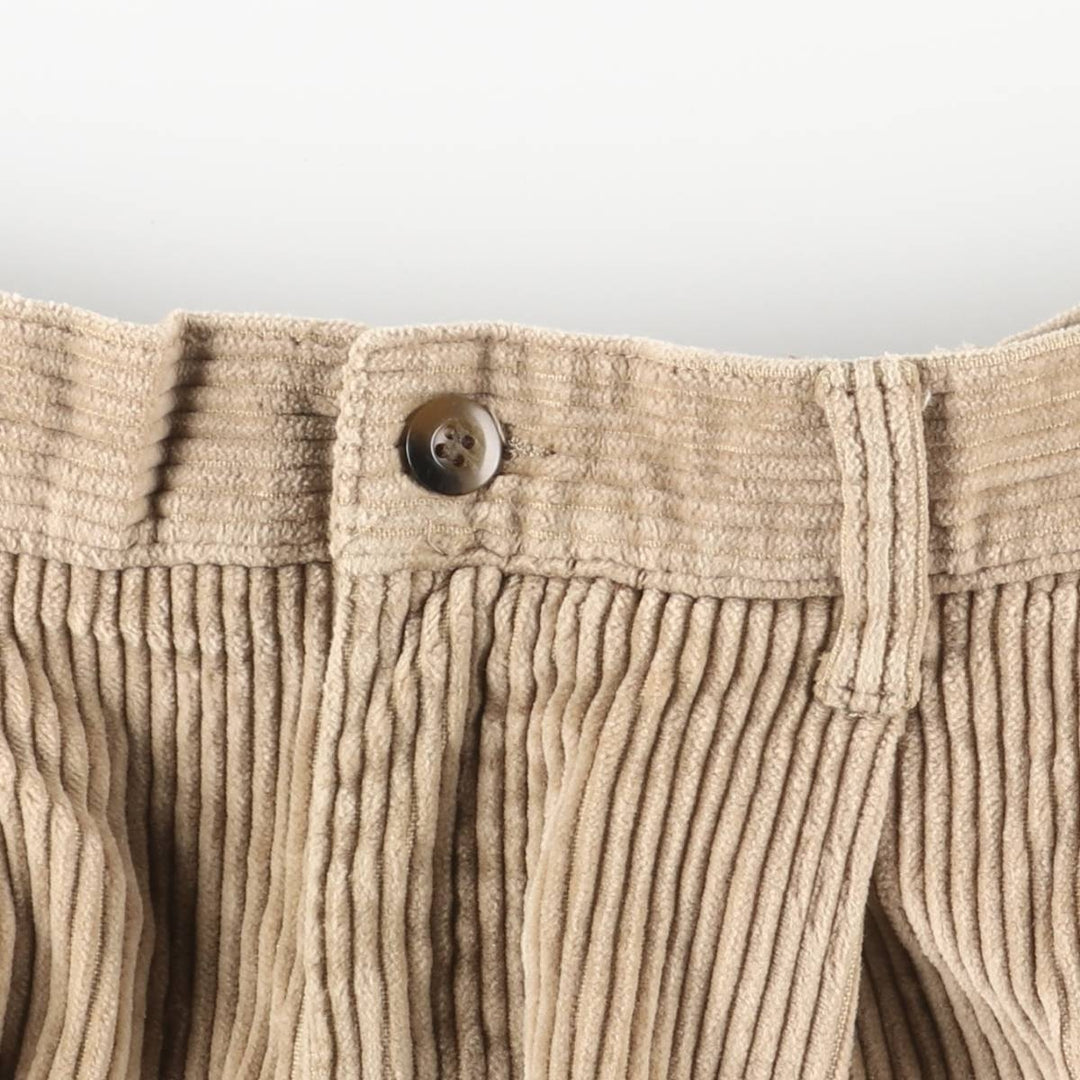 Dockers Khakis Relaxed Fit Wide-Rided Two-Pleated Corduroy Pants, Men's Size 33 cotton Beige type Vintage Second Hand