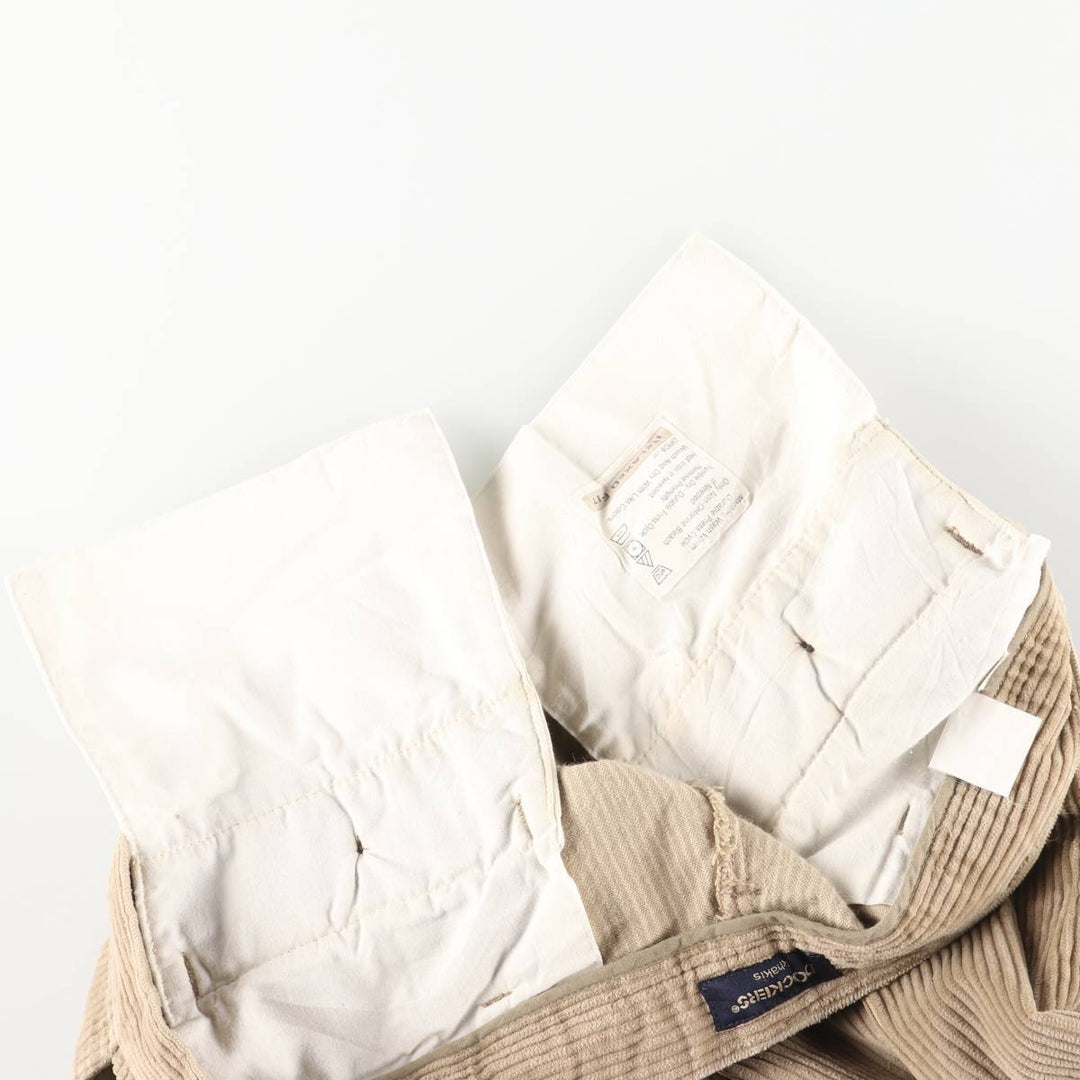 Dockers Khakis Relaxed Fit Wide-Rided Two-Pleated Corduroy Pants, Men's Size 33 cotton Beige type Vintage Second Hand