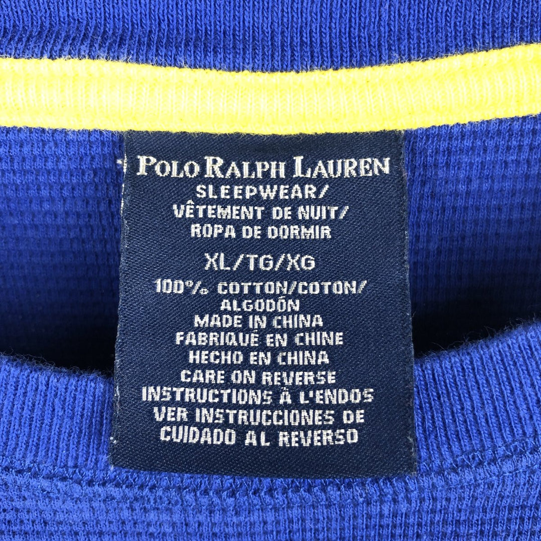 Ralph Lauren POLO RALPH LAUREN SLEEPWEAR Thermal Long T-Shirt, Men's XL cotton blue type Vintage Second Hand