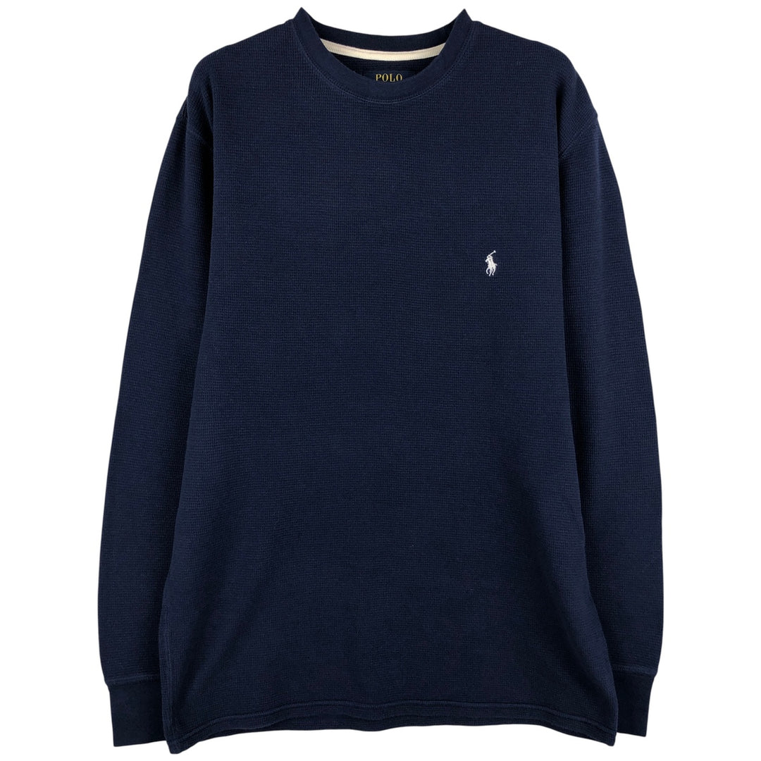 Ralph Lauren POLO RALPH LAUREN Thermal Long T-Shirt Men's Size L cotton navy blue type Vintage Second Hand