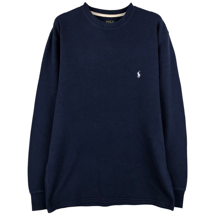 Ralph Lauren POLO RALPH LAUREN Thermal Long T-Shirt Men's Size L cotton navy blue type Vintage Second Hand
