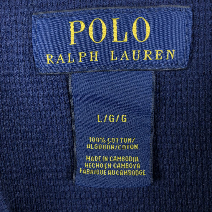 Ralph Lauren POLO RALPH LAUREN Thermal Long T-Shirt Men's Size L cotton navy blue type Vintage Second Hand