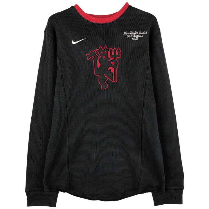 2000'S Nike Premier League Manchester United Thermal Long Sleeve T-Shirt, Men's Size Medium cotton black type Vintage Second Hand