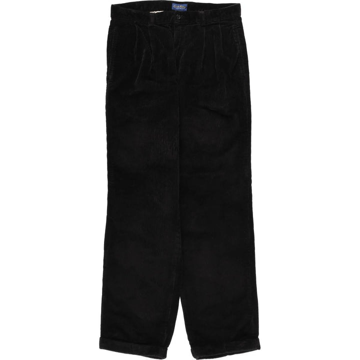 Charter Club CLUB ROOM Two-pleat Wide-Rib Corduroy Pants, Men's, Size W32 cotton black type Vintage Second Hand