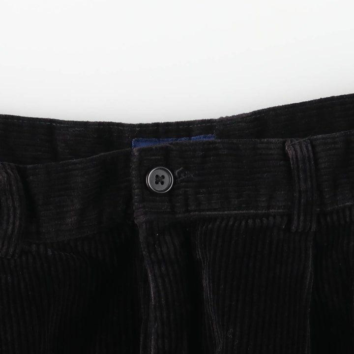 Charter Club CLUB ROOM Two-pleat Wide-Rib Corduroy Pants, Men's, Size W32 cotton black type Vintage Second Hand