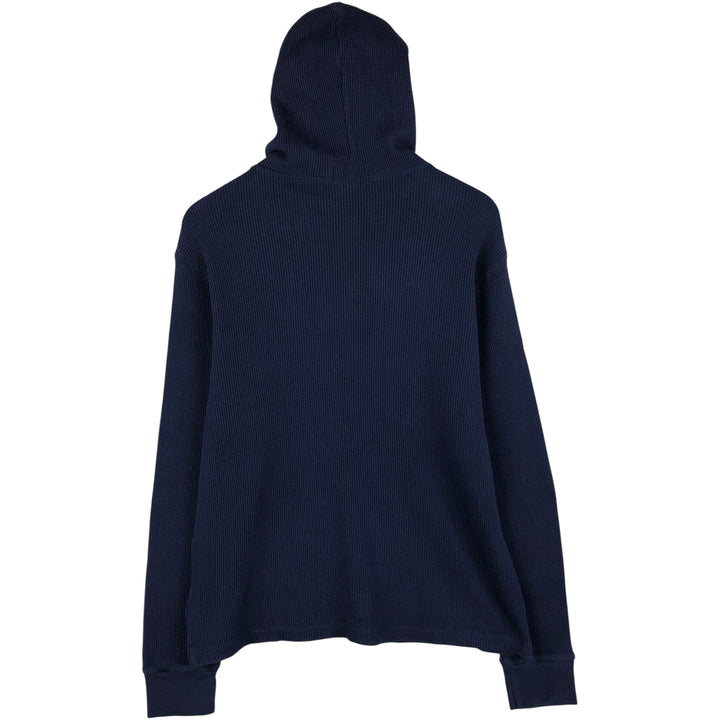 Vintage Ralph Lauren Polo Ralph Lauren hooded thermal T-shirt in waffle, size XL. cotton navy blue type Vintage Second Hand