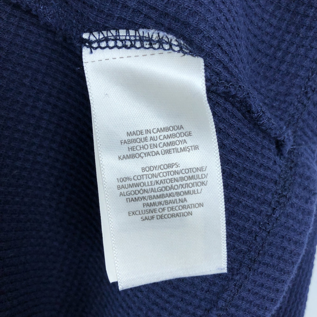 Vintage Ralph Lauren Polo Ralph Lauren hooded thermal T-shirt in waffle, size XL. cotton navy blue type Vintage Second Hand