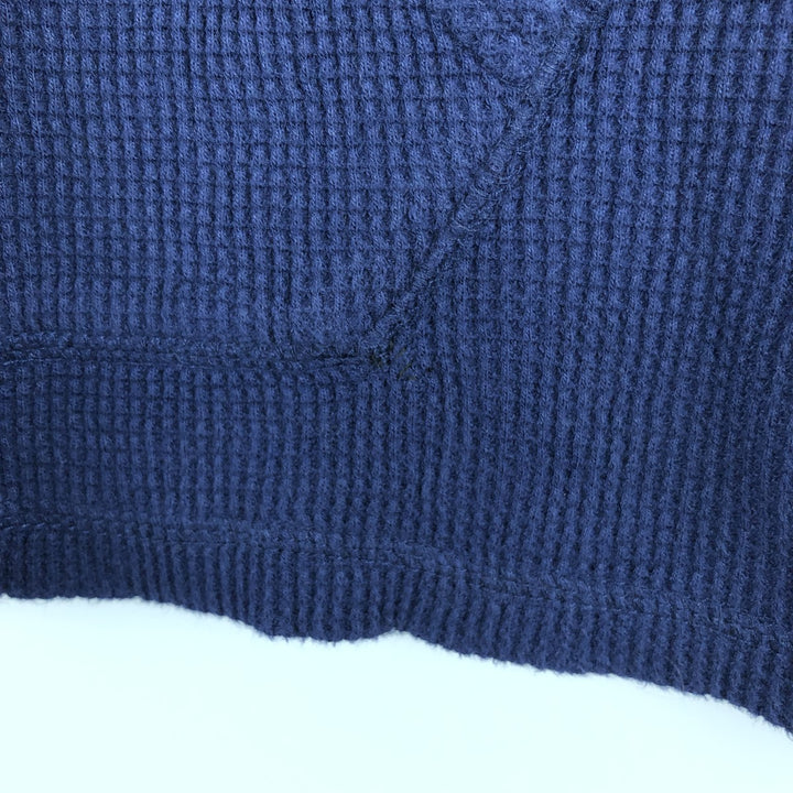 Vintage Ralph Lauren Polo Ralph Lauren hooded thermal T-shirt in waffle, size XL. cotton navy blue type Vintage Second Hand