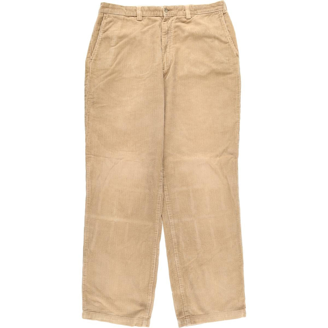 Perry Ellis Cotton Wide Ribbed Corduroy Pants, Men's, Size W35 cotton brown type Vintage Second Hand