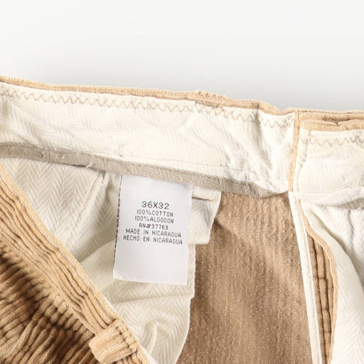 Perry Ellis Cotton Wide Ribbed Corduroy Pants, Men's, Size W35 cotton brown type Vintage Second Hand