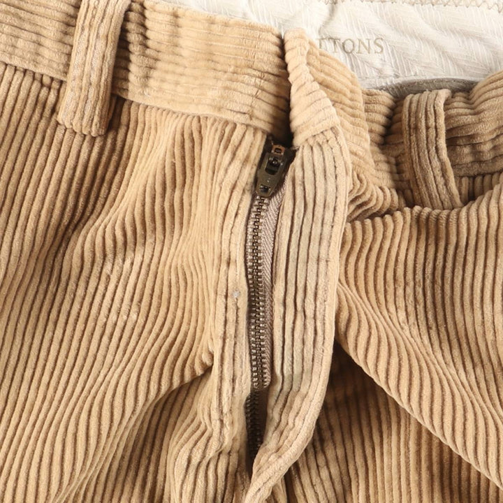 Perry Ellis Cotton Wide Ribbed Corduroy Pants, Men's, Size W35 cotton brown type Vintage Second Hand