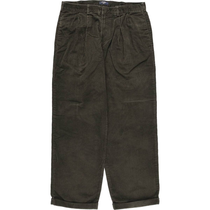 2000'S Dockers Two-pleat Corduroy Pants, Men's, Size W35 cotton Khaki type sage green Vintage Second Hand