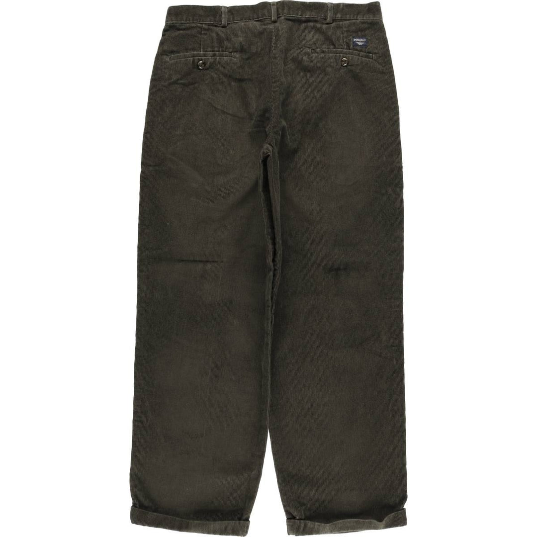 2000'S Dockers Two-pleat Corduroy Pants, Men's, Size W35 cotton Khaki type sage green Vintage Second Hand