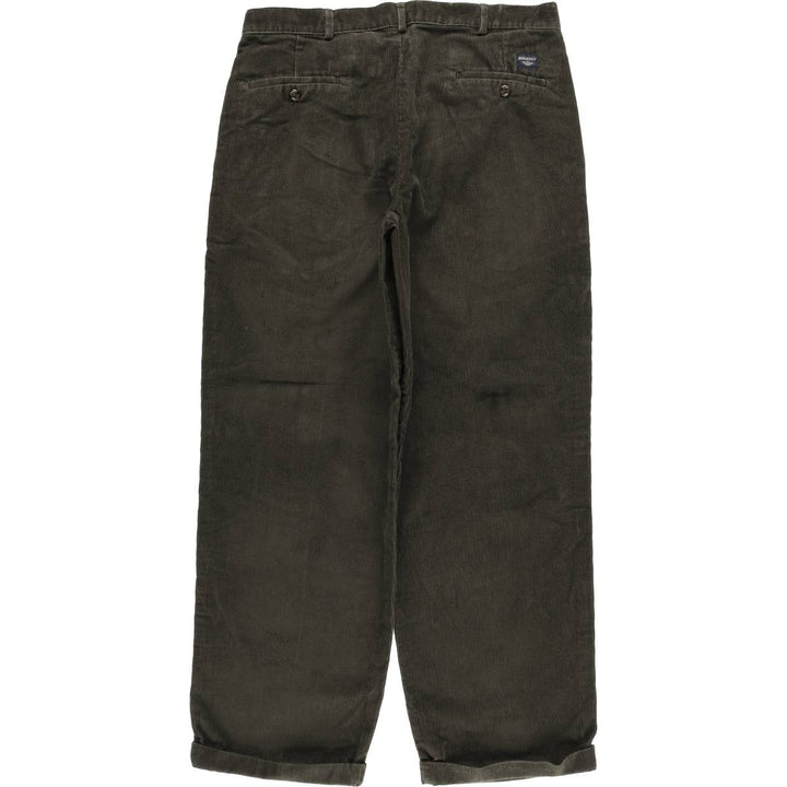2000'S Dockers Two-pleat Corduroy Pants, Men's, Size W35 cotton Khaki type sage green Vintage Second Hand