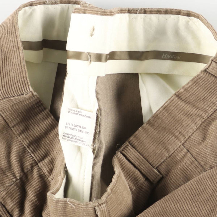 Haggar Corduroy Pants for Men, W34 cotton brown type Vintage Second Hand