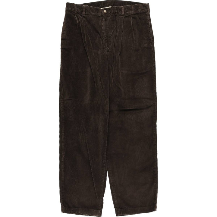 Craft and Barrow Two-pleat Corduroy Pants, Men's, Size W35 cotton brown type Vintage Second Hand