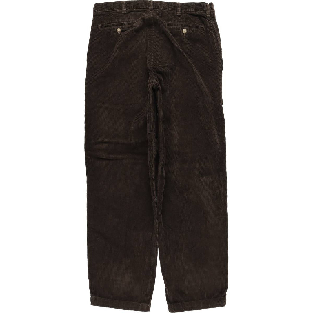 Craft and Barrow Two-pleat Corduroy Pants, Men's, Size W35 cotton brown type Vintage Second Hand