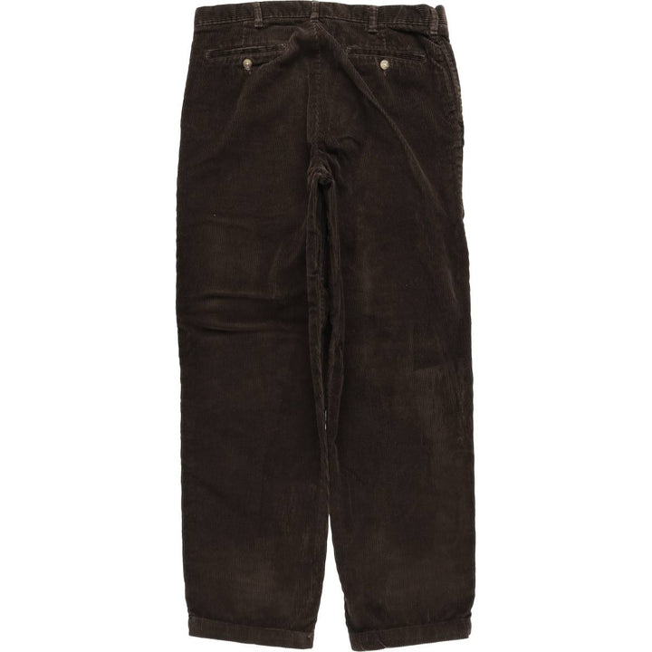 Craft and Barrow Two-pleat Corduroy Pants, Men's, Size W35 cotton brown type Vintage Second Hand