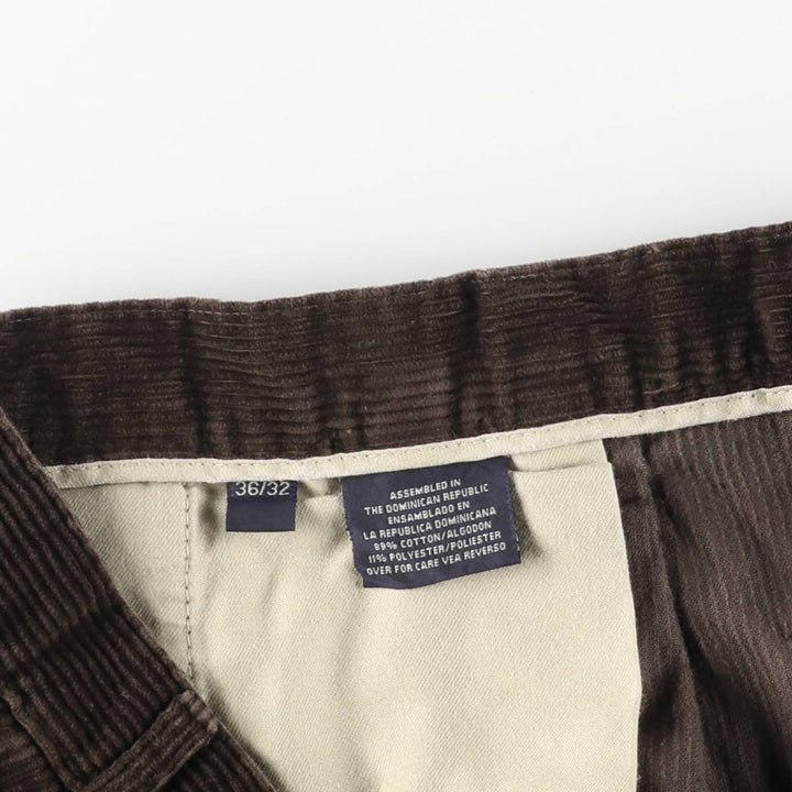 Craft and Barrow Two-pleat Corduroy Pants, Men's, Size W35 cotton brown type Vintage Second Hand