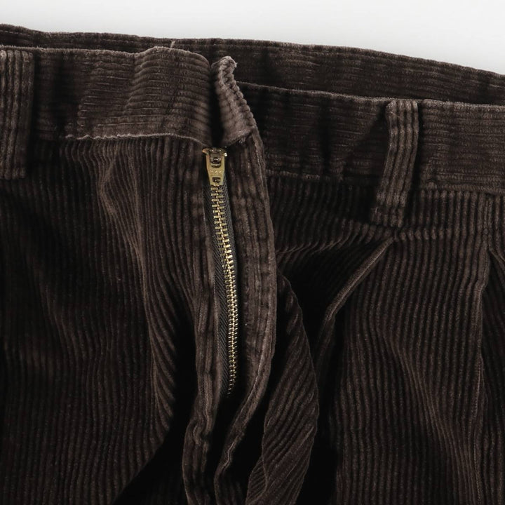 Craft and Barrow Two-pleat Corduroy Pants, Men's, Size W35 cotton brown type Vintage Second Hand