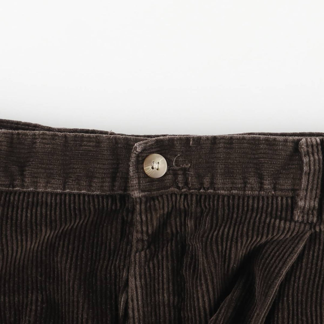 Craft and Barrow Two-pleat Corduroy Pants, Men's, Size W35 cotton brown type Vintage Second Hand