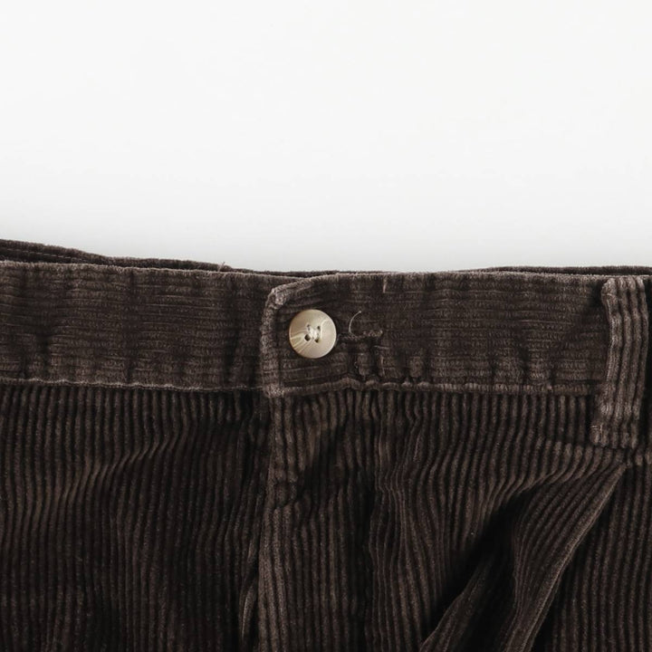 Craft and Barrow Two-pleat Corduroy Pants, Men's, Size W35 cotton brown type Vintage Second Hand