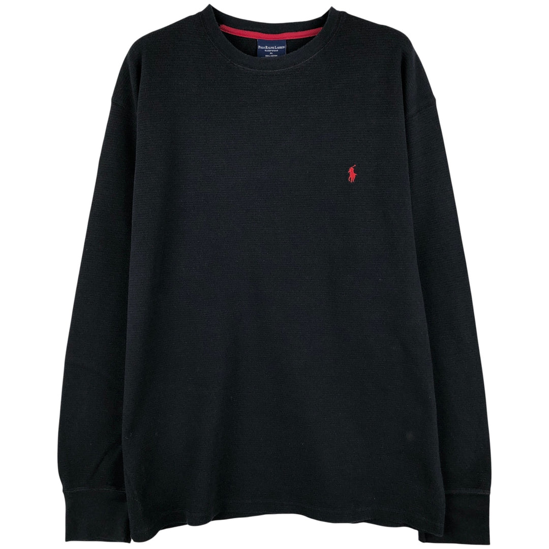 Ralph Lauren POLO RALPH LAUREN SLEEPWEAR Thermal Long T-Shirt, Men's XL cotton black type Vintage Second Hand