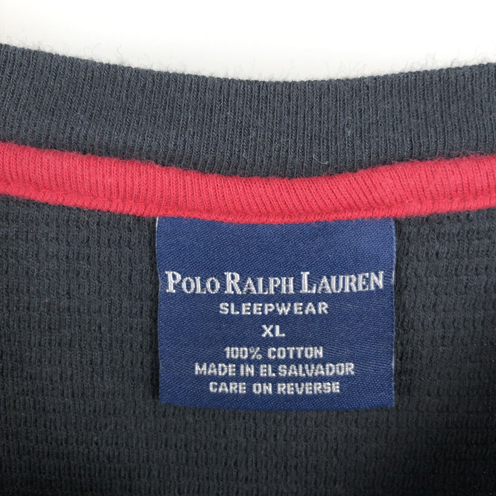 Ralph Lauren POLO RALPH LAUREN SLEEPWEAR Thermal Long T-Shirt, Men's XL cotton black type Vintage Second Hand