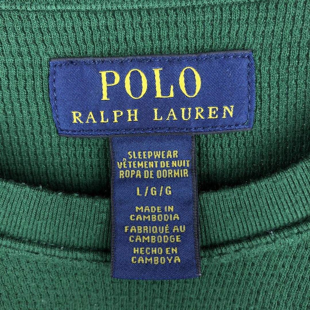 Ralph Lauren POLO RALPH LAUREN Thermal Long T-Shirt Men's Size L unclear green type Vintage Second Hand
