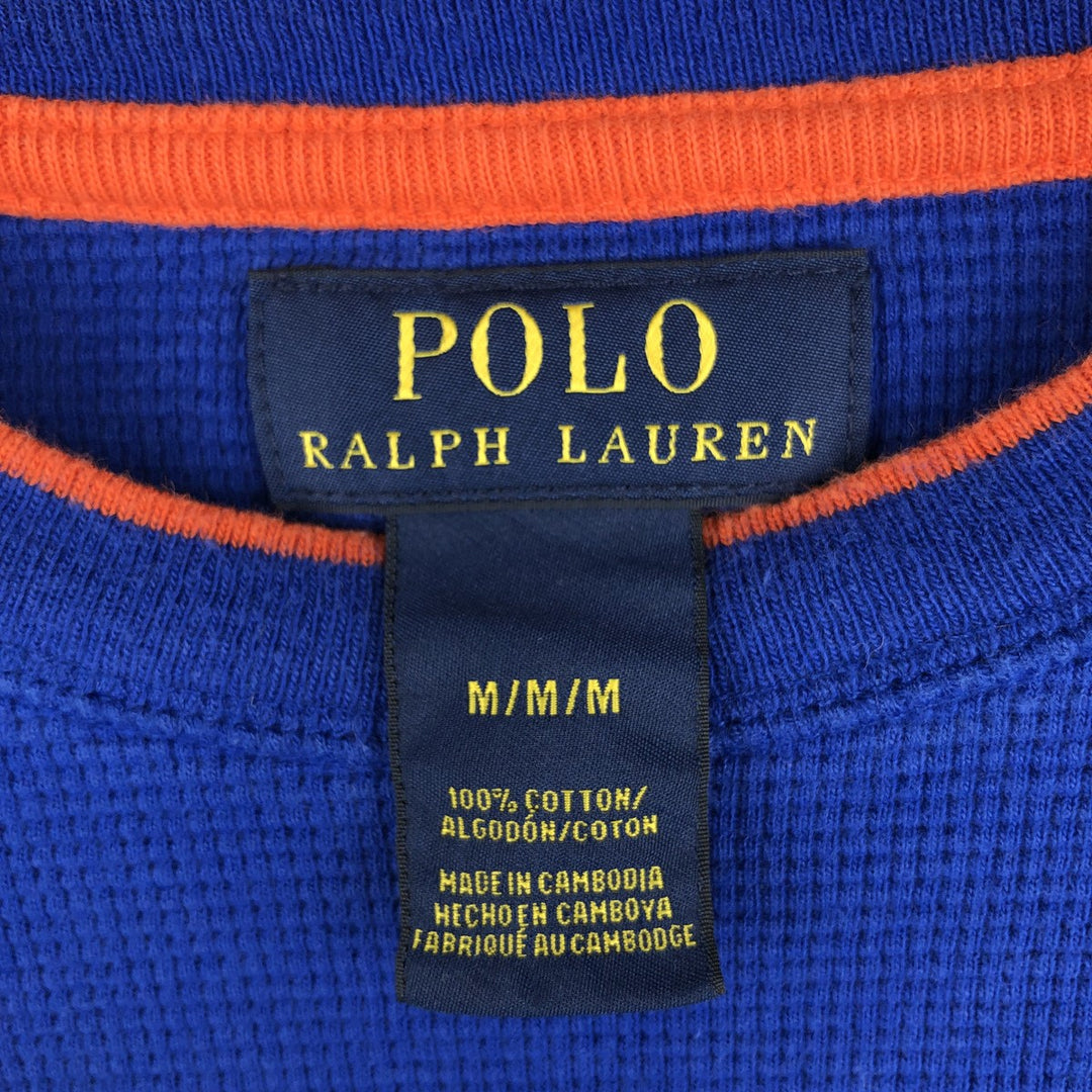 Ralph Lauren POLO RALPH LAUREN Thermal Long T-Shirt, Men's Size M cotton blue type Vintage Second Hand