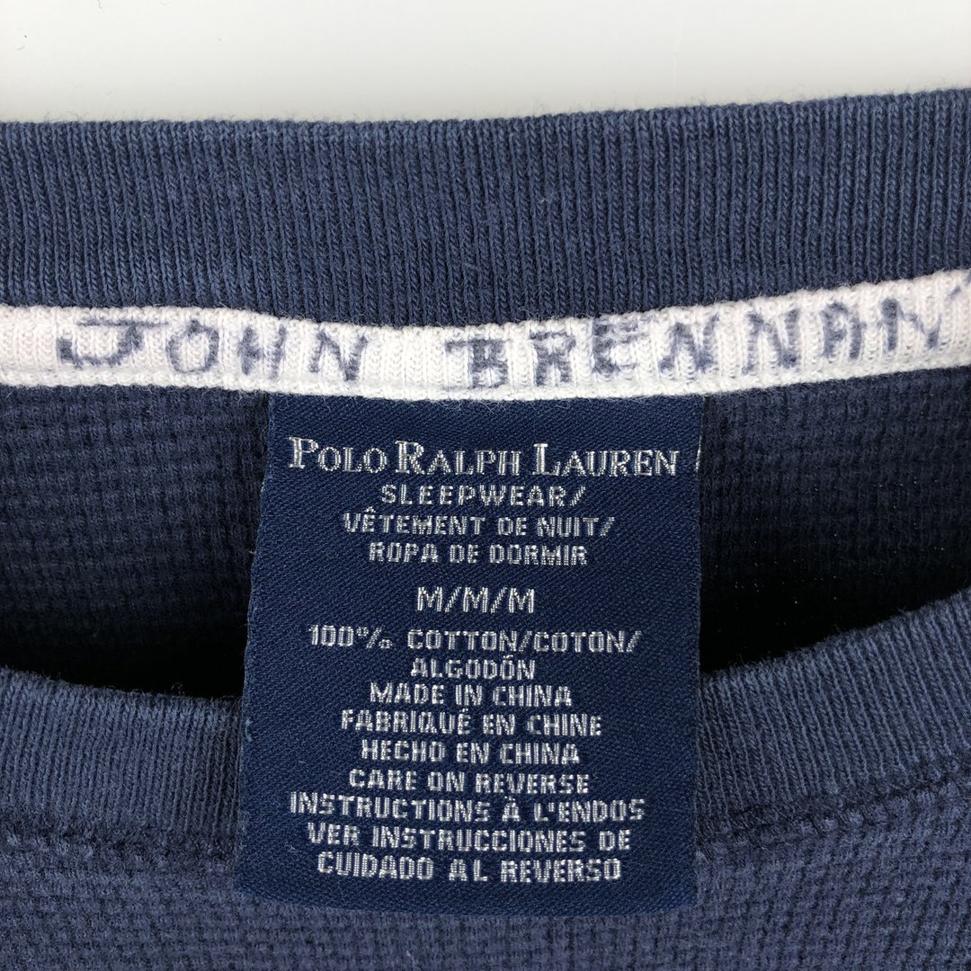 Ralph Lauren POLO RALPH LAUREN SLEEPWEAR Thermal Long T-Shirt, Men's Size Medium cotton navy blue type Vintage Second Hand