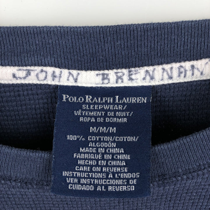 Ralph Lauren POLO RALPH LAUREN SLEEPWEAR Thermal Long T-Shirt, Men's Size Medium cotton navy blue type Vintage Second Hand
