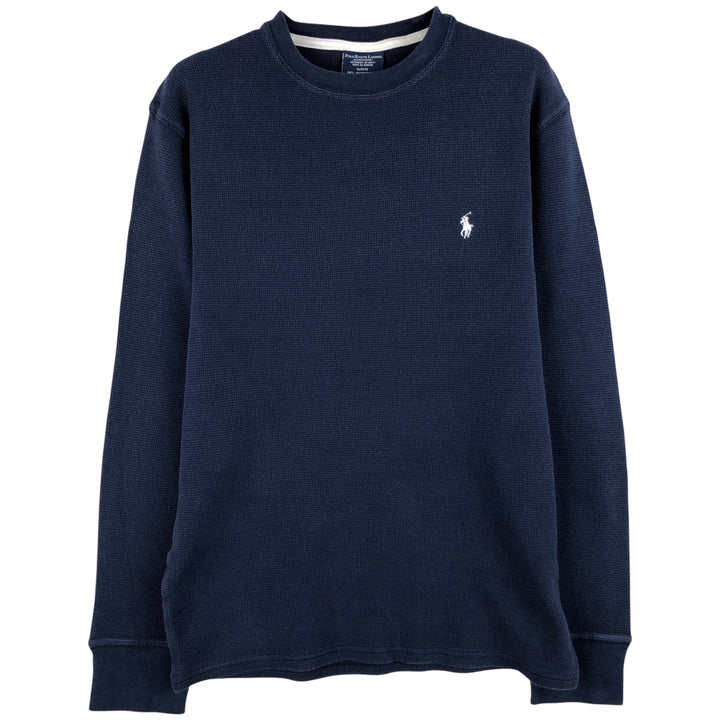 Ralph Lauren POLO RALPH LAUREN SLEEPWEAR Thermal Long T-Shirt, Men's Size Medium cotton navy blue type Vintage Second Hand