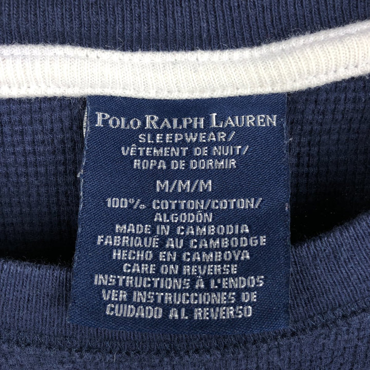 Ralph Lauren POLO RALPH LAUREN SLEEPWEAR Thermal Long T-Shirt, Men's Size Medium cotton navy blue type Vintage Second Hand