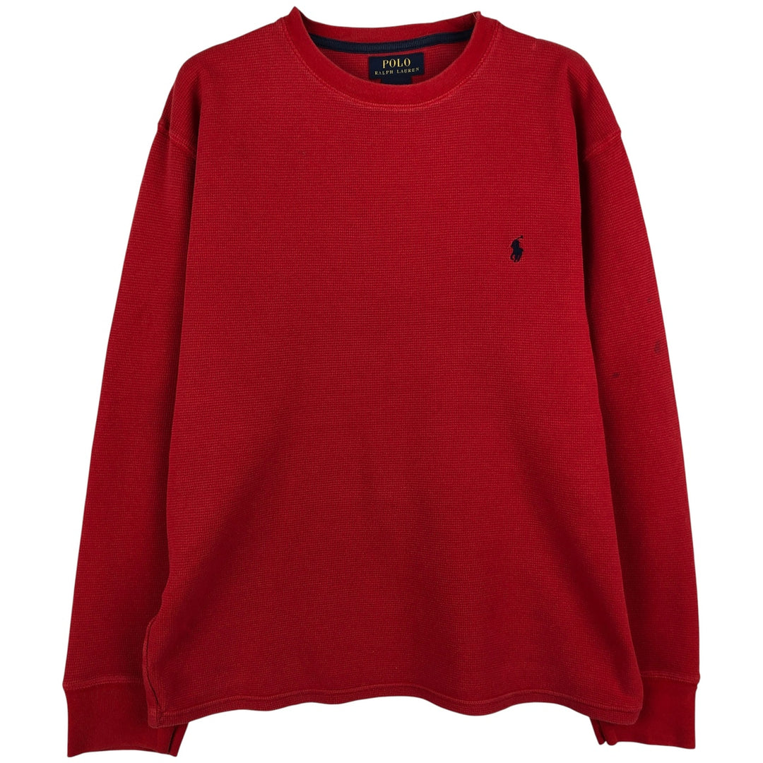 Ralph Lauren POLO RALPH LAUREN Thermal Long T-Shirt Men's Size L cotton red type Vintage Second Hand