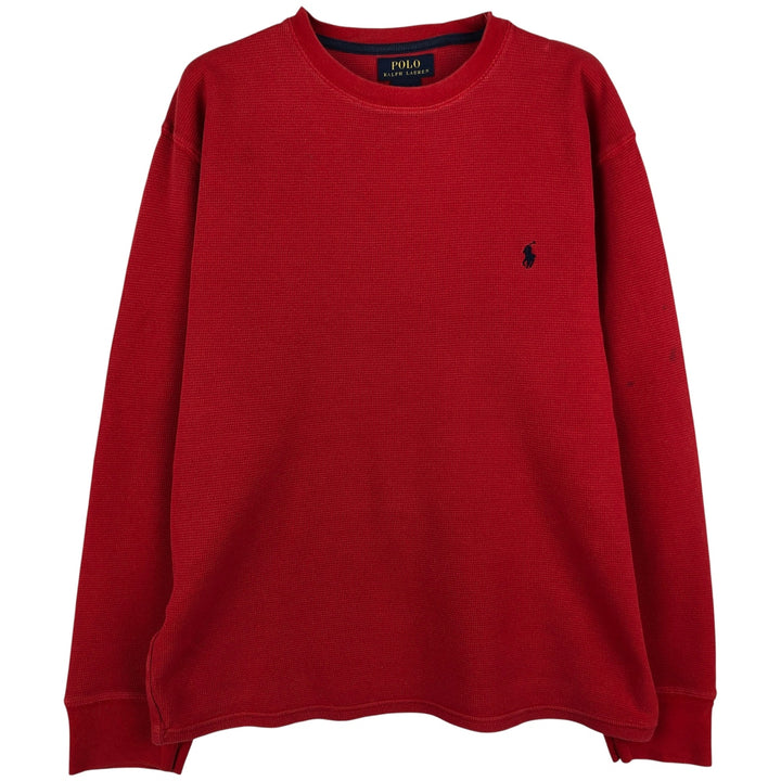 Ralph Lauren POLO RALPH LAUREN Thermal Long T-Shirt Men's Size L cotton red type Vintage Second Hand