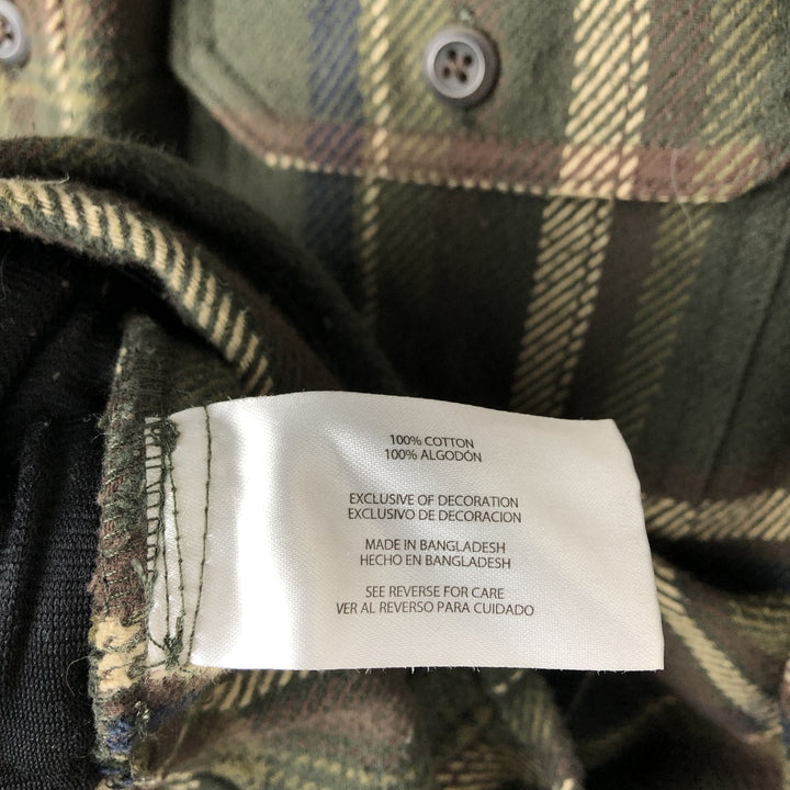 ORVIS Long Sleeve Flannel Check Shirt, Men's Size L cotton Khaki type Vintage Second Hand