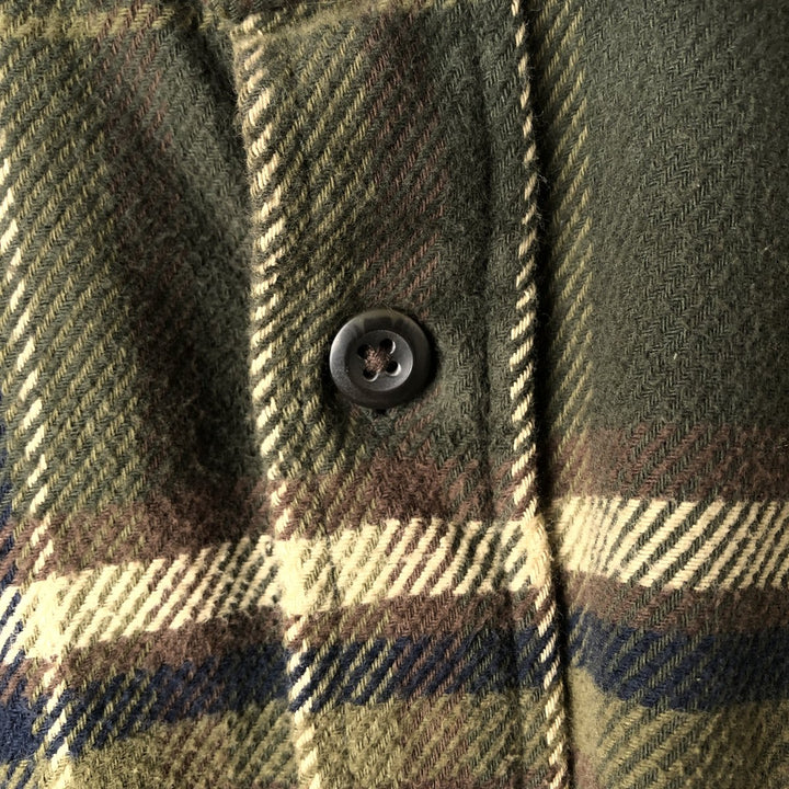 ORVIS Long Sleeve Flannel Check Shirt, Men's Size L cotton Khaki type Vintage Second Hand
